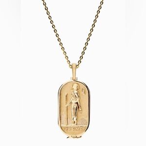 💜 AweInspired Sekhmet Egyptian Goddess Charm 4 Necklace 14k Yellow Gold Vermeil